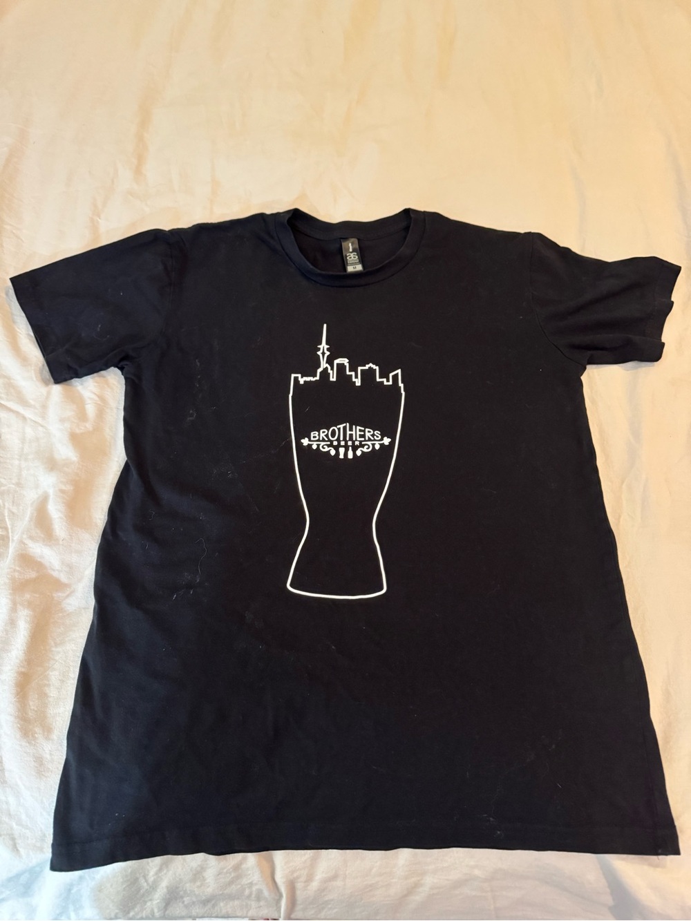 Staple Black Tee with White Cityscape Graphic